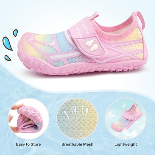 Kids Water Shoes with Wide Toe Box - Quick Dry Non-Slip Aqua Shoes