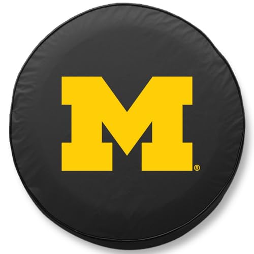 University of Michigan Tire Cover - Exact Fit Black Vinyl (32.25"x12")