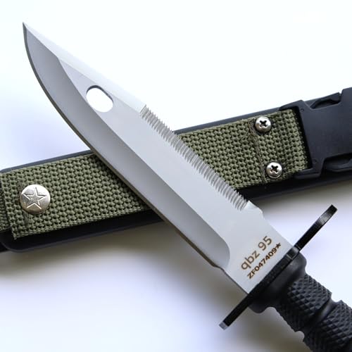 FARDEER M9 Style Fixed Blade Survival Knife - 12.8" Outdoor Utility Knife, QBZ95 Colors