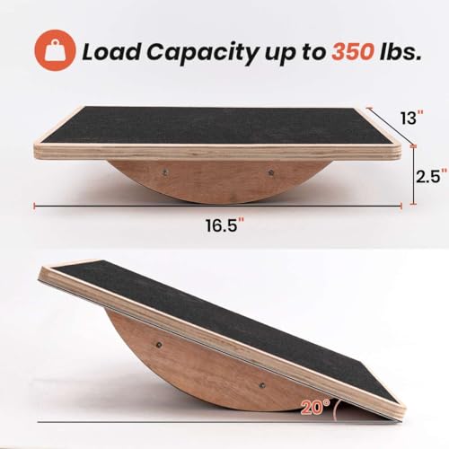 Wooden Wobble Board - Anti-Slip Balance Board for Core Strength Therapy - Basics