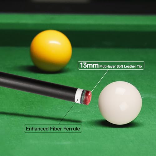 HomeSeason Black 18oz Fiberglass Pool Cue with Bag, 58" Professional Billiard Stick