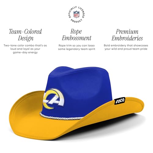 Los Angeles Rams Two Tone Cowboy Hat - Unisex Adult