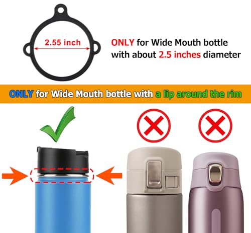 Neoprene Water Bottle Handle Strap with Carabiner - Black