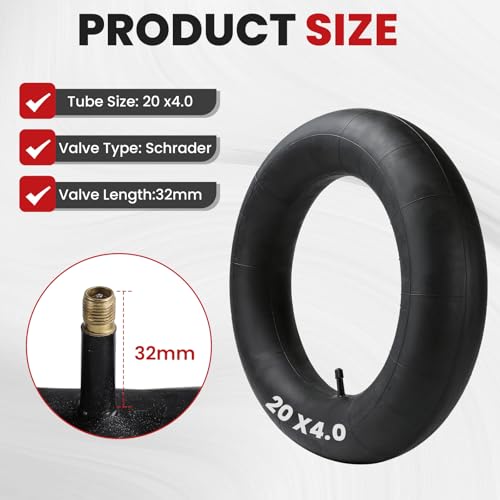 ALOTIKI 20x4.0 Fat Tire Tube, 26 inch Bike Inner Tubes