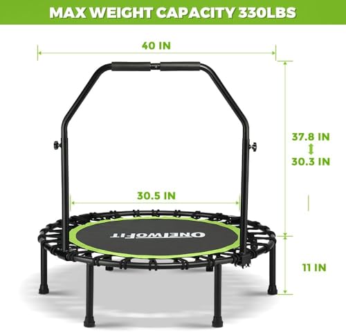 Foldable Mini Bungee Rebounder Trampoline for Adults - 40 Inch