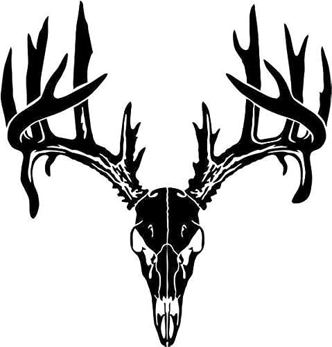 Deer Buck Skull Antler Vinyl Decal - Weatherproof Hunting Window Sticker