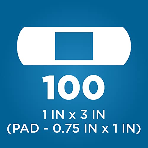 Flexible Fabric Adhesive Bandages, 100 Count, Breathable & Non-Stick