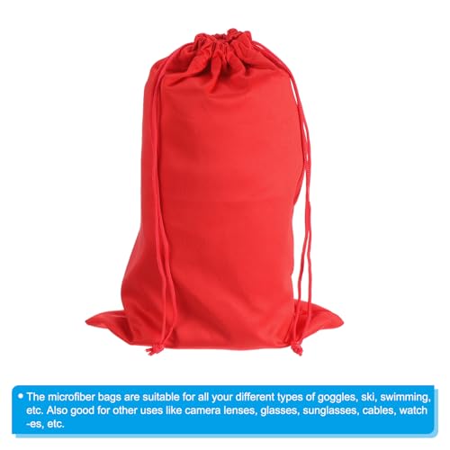 Ski Goggle Bag - Microfiber Soft Storage Sleeve Pouch - Blue & Red