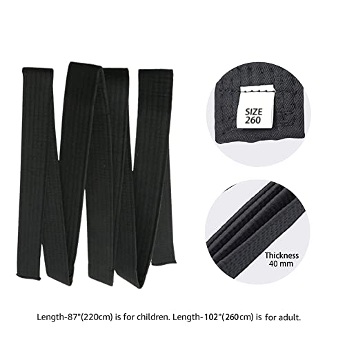 8.6ft Soft Black Martial Arts Belt for Karate & Taekwondo