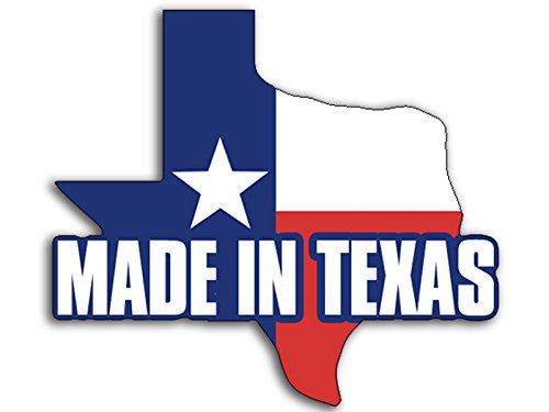 Texas Shaped Sticker - Made in USA, 4x4 Inch, Red Vinyl