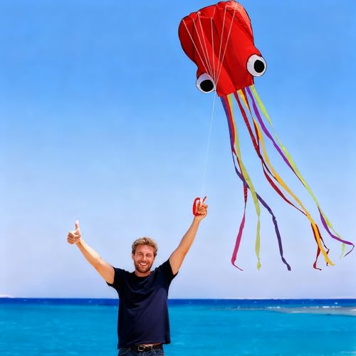 Colorful Eagle & Octopus Kites Set for Kids & Adults - Easy to Fly Outdoor Toys