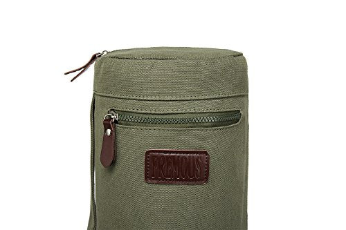 Yoga Mat Bag - Army Green Canvas with Adjustable Strap