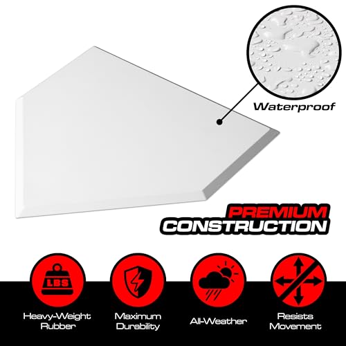 Heavy-Duty Rubber Home Plate for Baseball & Softball Practice