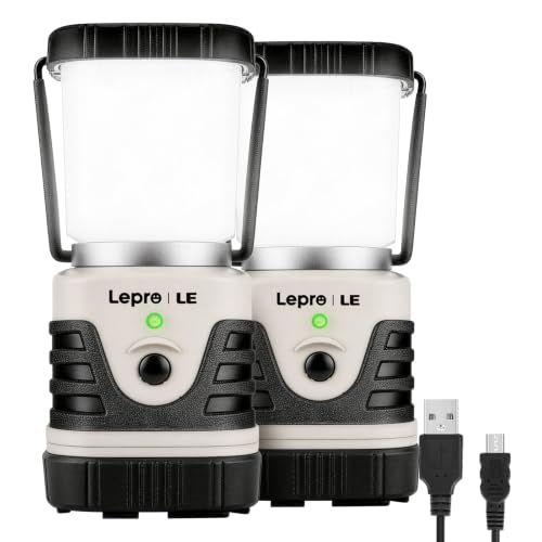 Lepro Rechargeable LED Camping Lantern 1000LM White, 4 Light Modes, Water-Resistant