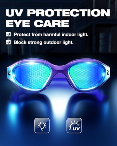 ZIONOR G1 Nava Anti-Fog Nano Swim Goggles Purple-Gold A1 for Adults
