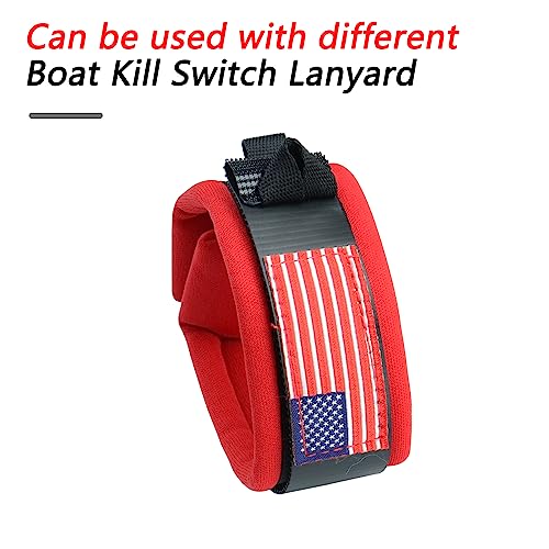 Adjustable Universal Jet Ski Floating Wrist Strap - Red With Flag