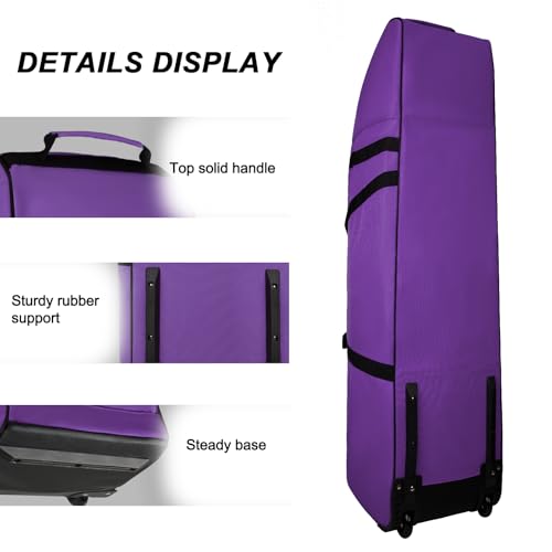 Goloni Purple Golf Travel Bag with Wheels - Heavy Duty Water-Resistant Air Travel Case