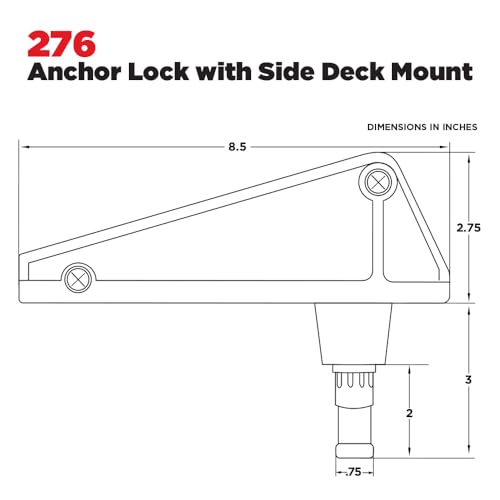 Scotty 276 Anchor Lock w/ 241 Side/Deck Mount for Small Boats