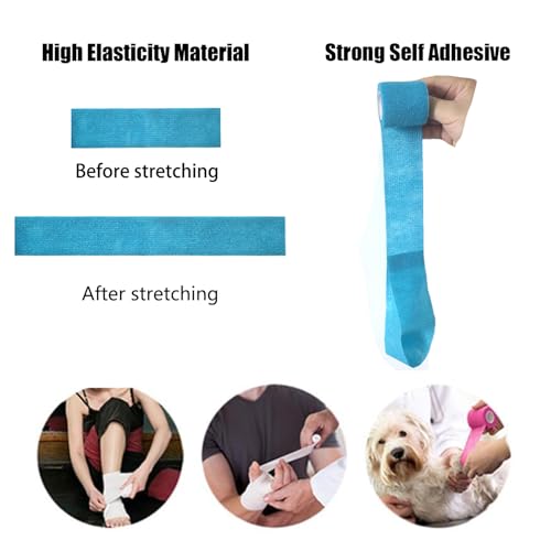 6 Pack Self-Adhesive Wrap Bandage - 2 Inch Breathable Athletic Tape, Mixed