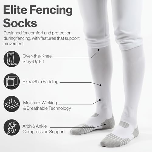 Moisture-Wicking Fencing Socks - Large Tall - 1 Pack