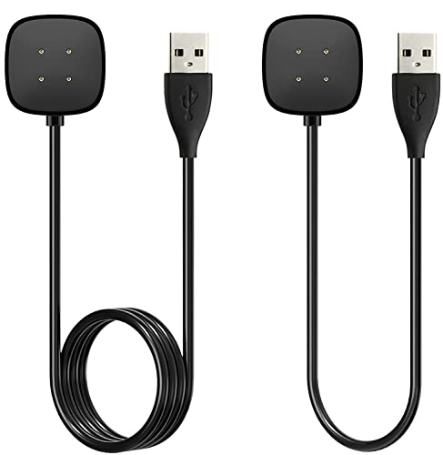 Smartwatch Charging Cable - 2-Pack 3.3ft & 1ft for Fitbit Sense/Versa 3