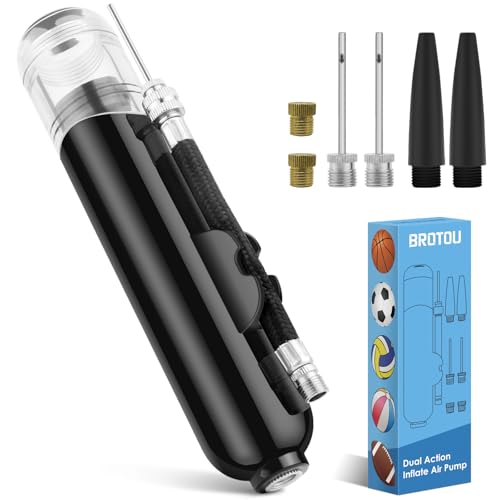 Dual Action Ball Pump with 3 Needles & 2 Nozzles - Black
