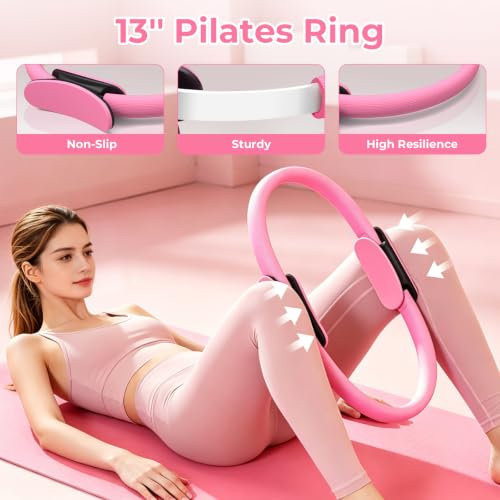 14-Piece Home Pilates Kit with Magic Circle & Resistance Bands