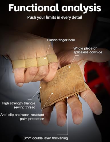 Weight Lifting Gloves for Men & Women - Grey Leather Grip
