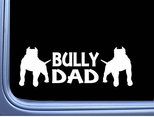 Bully Dad Pit Bull Vinyl Decal - 8 Inch Die-Cut Sticker for Cars & Walls