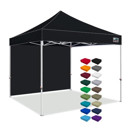 Eurmax SunWall Side Wall for 10x10 Canopy - Black, 1 Pack, Instant Setup