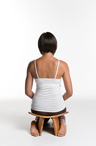 Meditation Bench - Natural Wooden Kneeling Yoga Stool, 7"