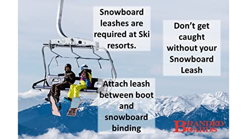 Snowboard Safety Leash Cord Clip - 1 Pack with Snap Hook