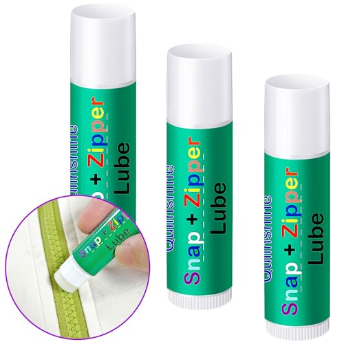 3 Pack Zipper Wax and Snap Lube Stick Tube - 3Pcs Zip Wax