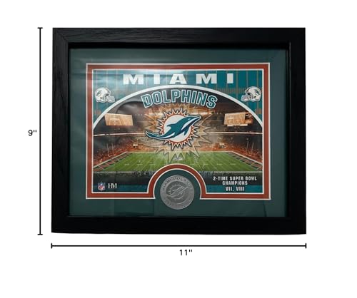 Miami Dolphins 9" x 11" Stadium Coin Photo Mint - Limited Edition