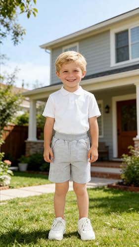 Kids Cotton Summer Shorts - Toddler Boys & Girls - Gray 4-5T