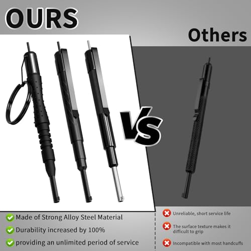 JOTOVO Stainless Steel Handcuff Keys Set of 3, Portable Lock Pick for Law Enforcement
