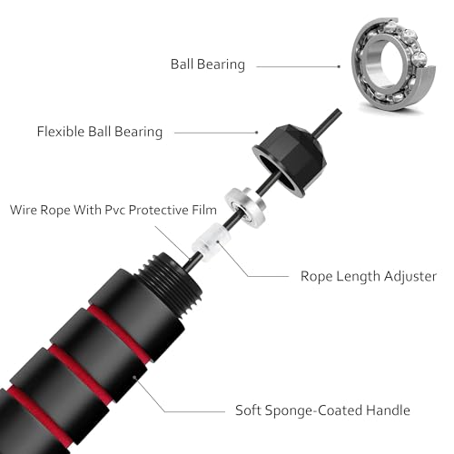 Adjustable Speed Jump Rope with Ball Bearings - Tangle-Free Fitness