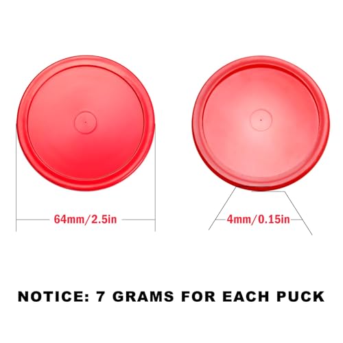 Replacement Air Hockey Pucks - 8 Pack, 2.5 Inch, Multicolor
