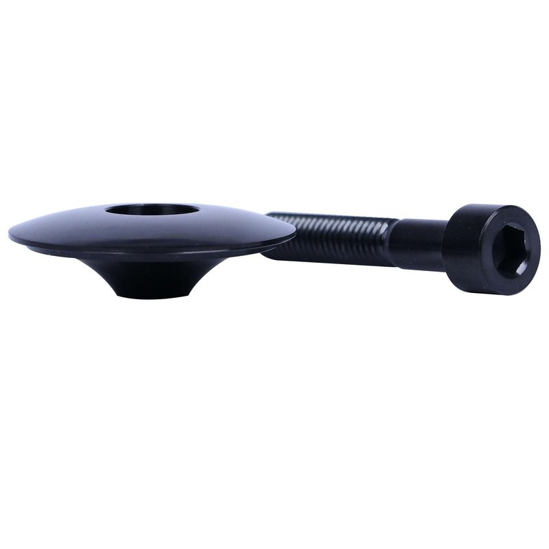 UHDFBDHF Bike Headset Titanium Top Cap 1-1/8" with Ti Bolt M6 x 35mm (Black)