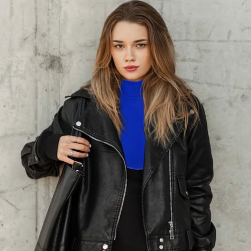 Turtleneck Dickey Fake Collar - Large Classic Royal Blue