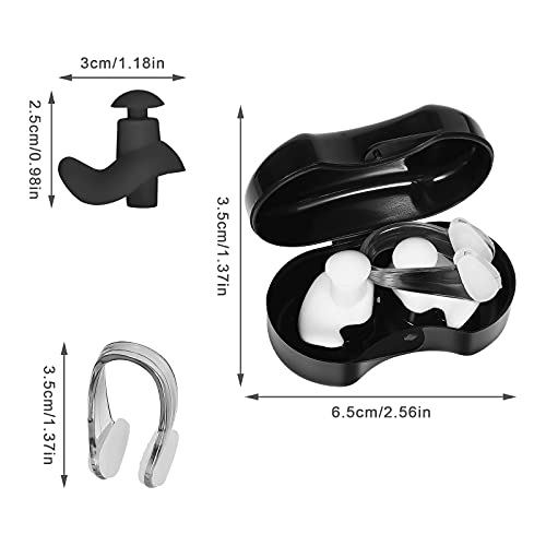 Swimming Ear Plug and Nose Clip Set - Reusable, Waterproof, 2 Colors