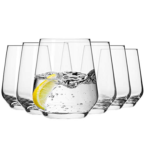 Krosno Water Glasses Set of 6, 13.5 oz, Splendour Collection – Durable Crystalline Glass Drinkware