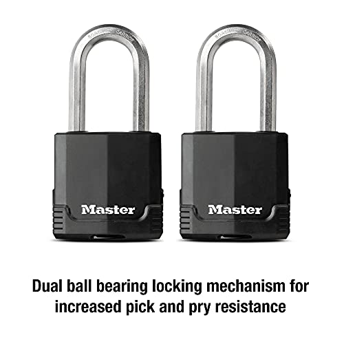 Master Lock M515XTLH Magnum Heavy Duty Padlock with Key, 2 Pack Keyed-Alike