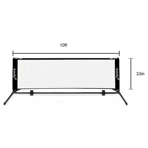 Aoneky 10ft Soccer Tennis Net Set - Portable Soccer Volley Combo with Net, Size 3 Ball & Pump - Complete Practice Kit for Backyard, Beach, Indoor Outdoor Training & Recreation