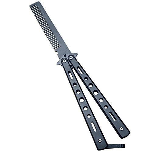 Black Metal Butterfly Comb Trainer Tool - Stainless Steel