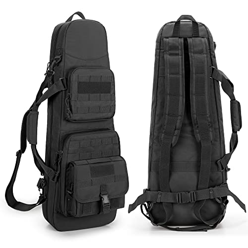 DSLEAF 32-Inch Double Rifle Case Tactical Backpack with Pockets - Black
