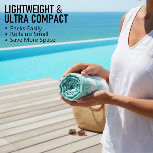 Oversized Turkish Beach Towels - 4 Pack Lightweight & Quick Dry