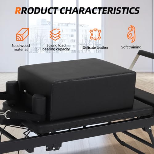 Portable Pilates Reformer Sitting Box - Non-Slip Black