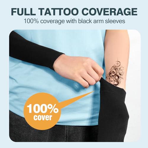 UV Protection Cooling Arm Sleeves - UPF 50 Compression - Black & White Pair