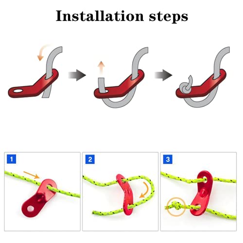 30-Pack Aluminum Alloy Tent Rope Tensioners - Dual Hole Design